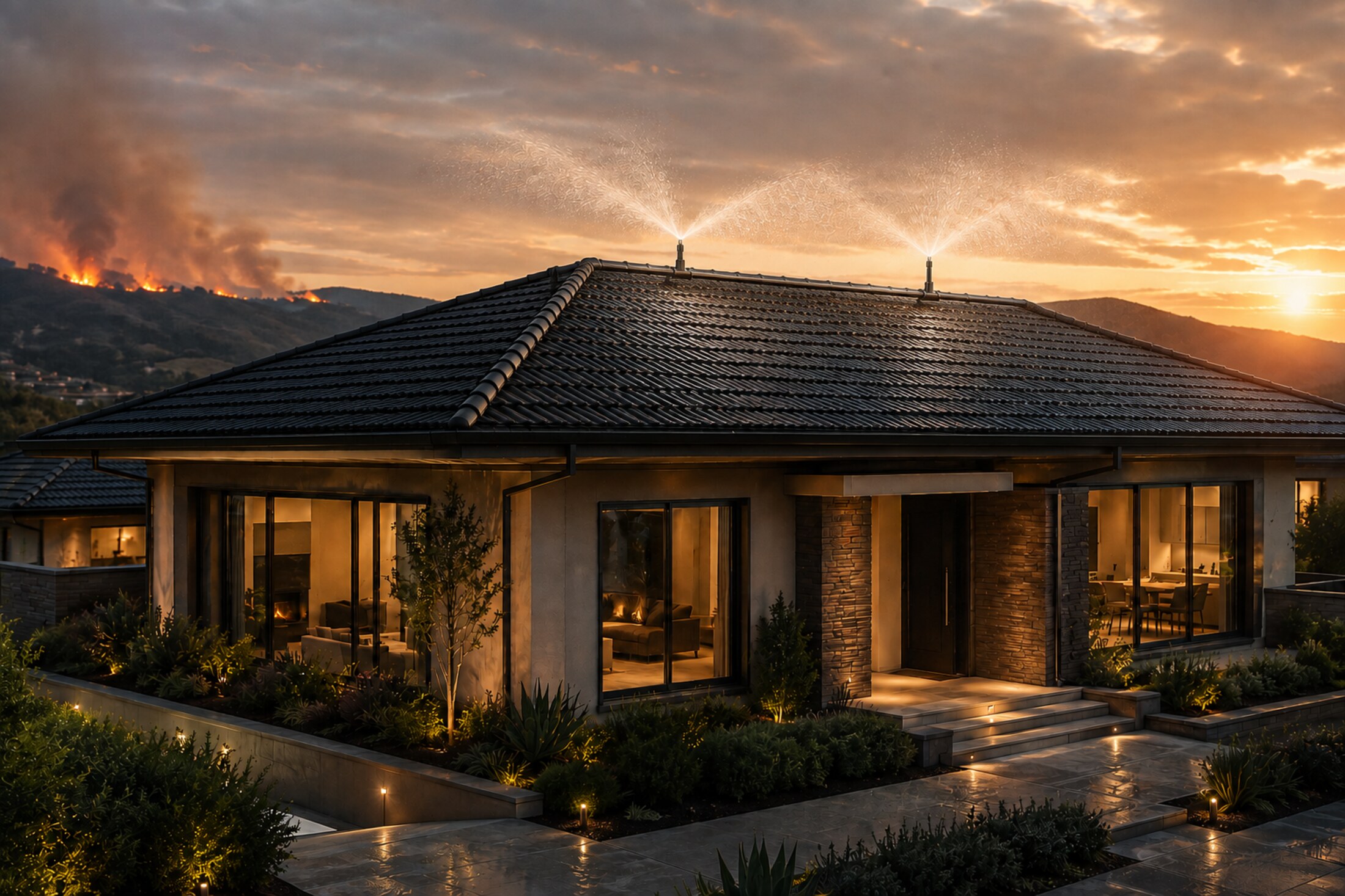 Rainmaker® roof protection installed on a residential homes property