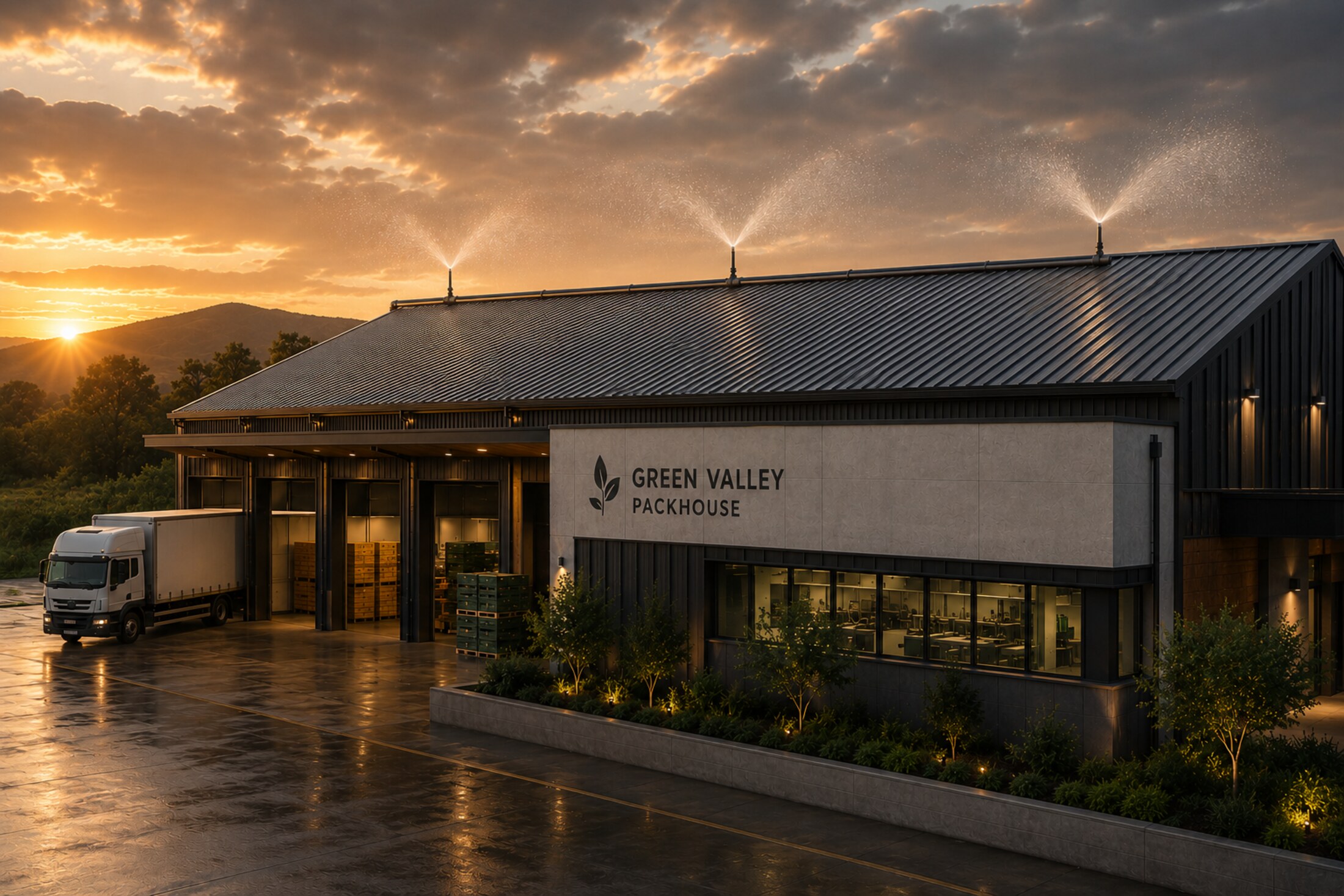 Rainmaker® roof protection installed on a commercial buildings property